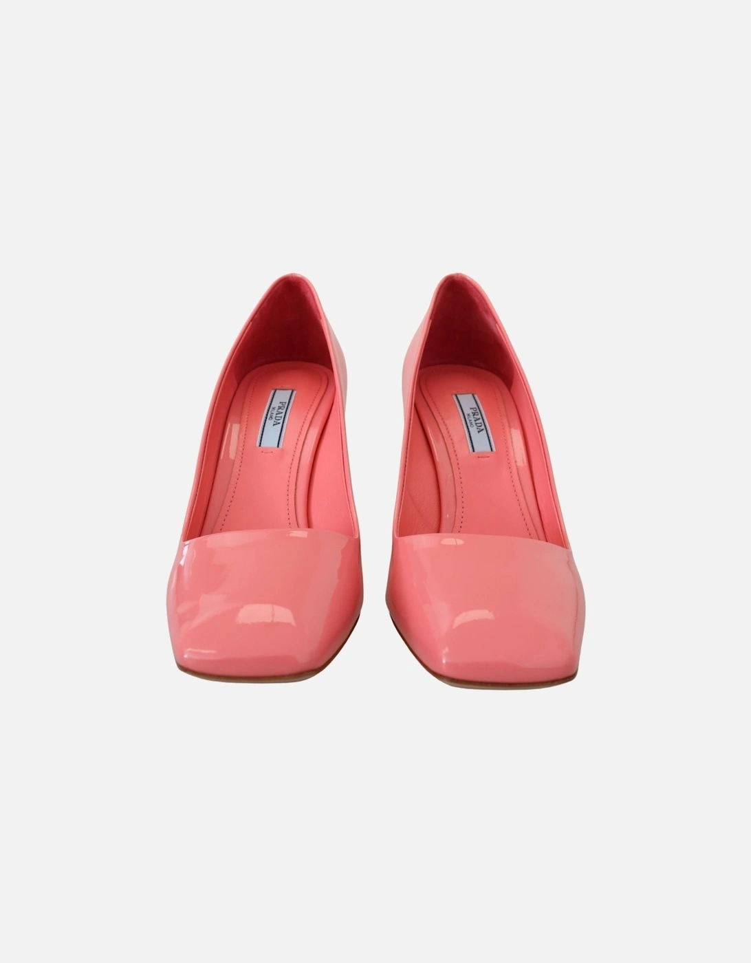 Square Toe Leather Pumps by Women - Pink