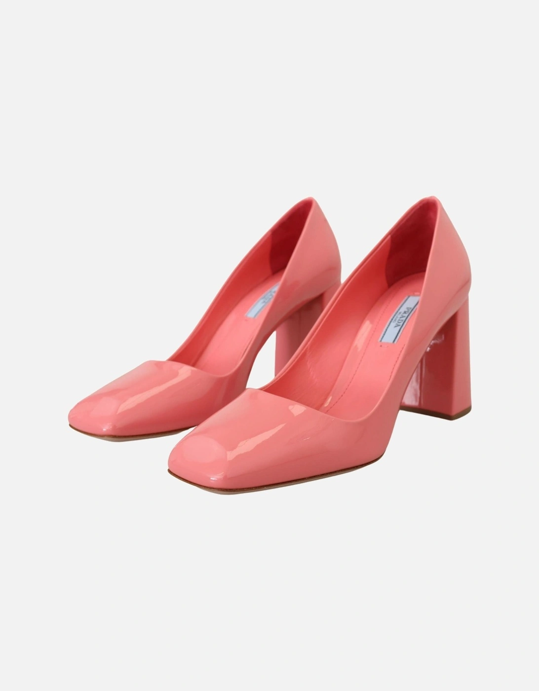 Square Toe Leather Pumps by Women - Pink