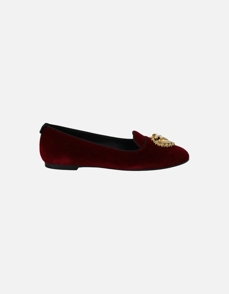 Velvet Loafers Burgundy Women - Bordeaux Flats