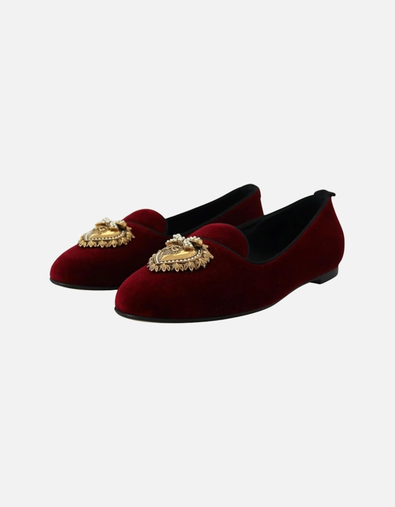 Velvet Loafers Burgundy Women - Bordeaux Flats