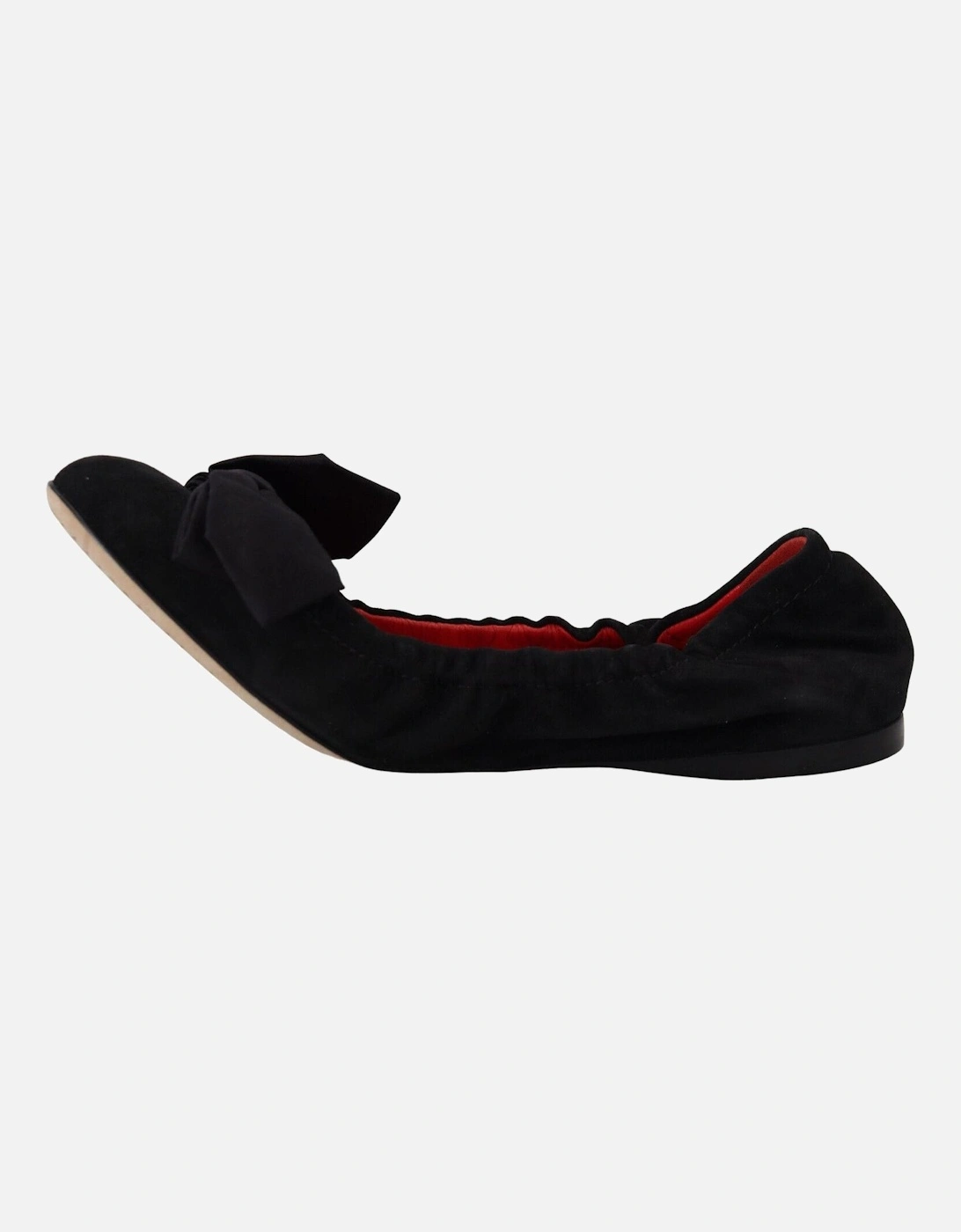 Dolce Gabbana Suede Flats Bow Ballerina Flats Women - Black