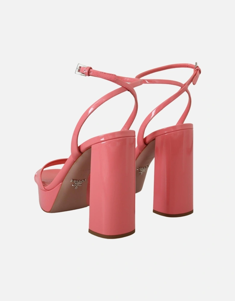 Platform Sandals Patent Leather High Heel Women - Pink