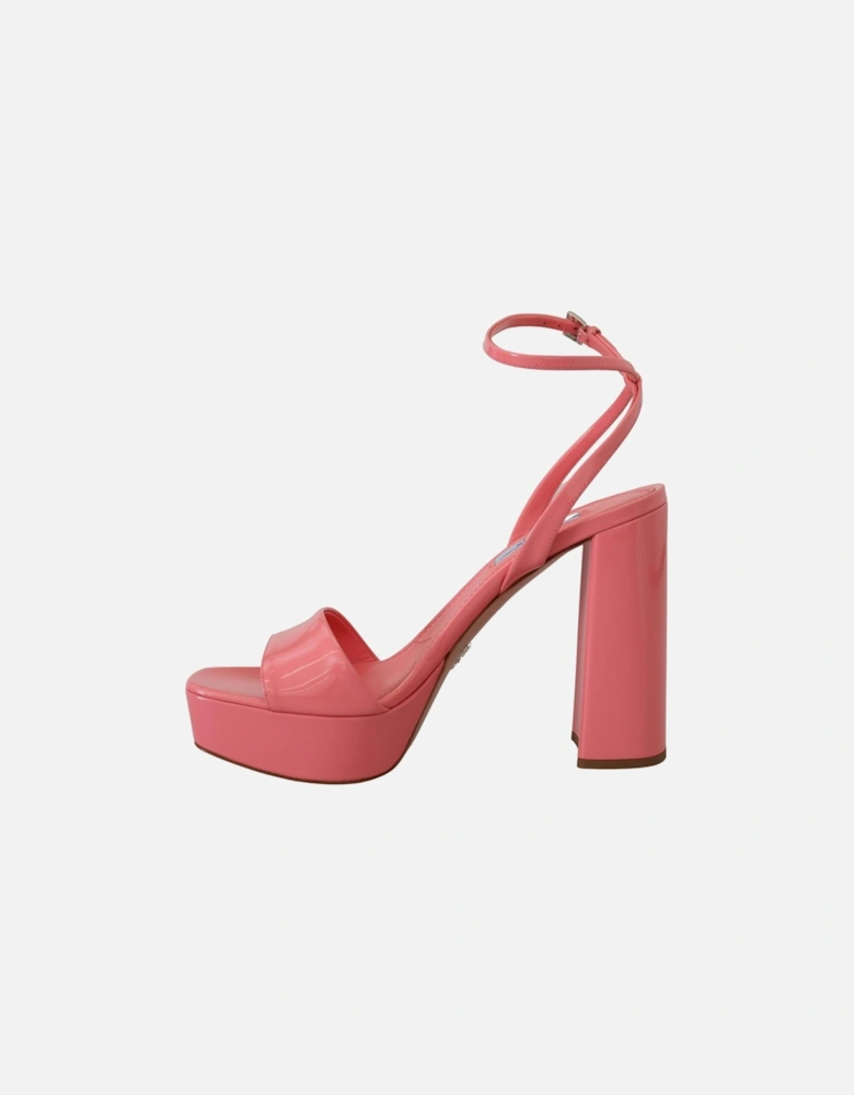 Platform Sandals Patent Leather High Heel Women - Pink