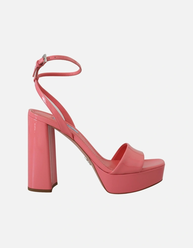 Platform Sandals Patent Leather High Heel Women - Pink