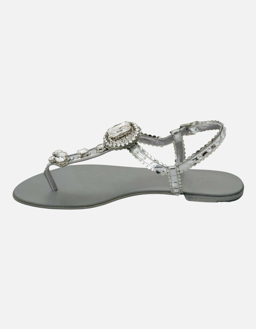 Crystal Embellished Flat Sandals Women - Silver