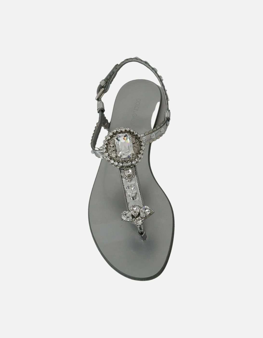 Crystal Embellished Flat Sandals Women - Silver