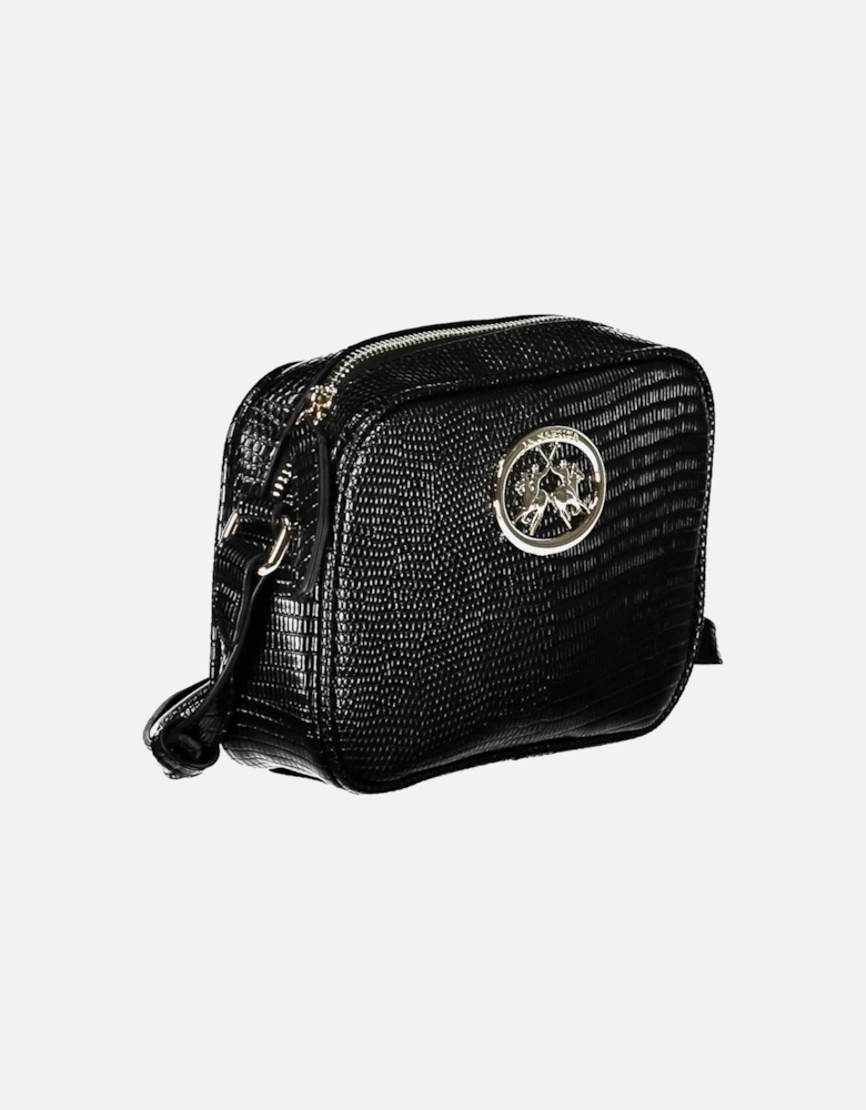 Black Shoulder Bag with Adjustable Strap and Zip Closure Women