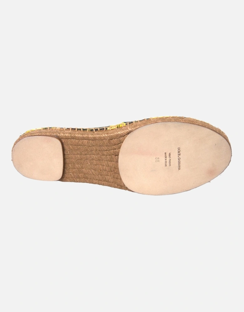 Lemon Espadrille Shoes with Logo Details and Rubber Sole Women -