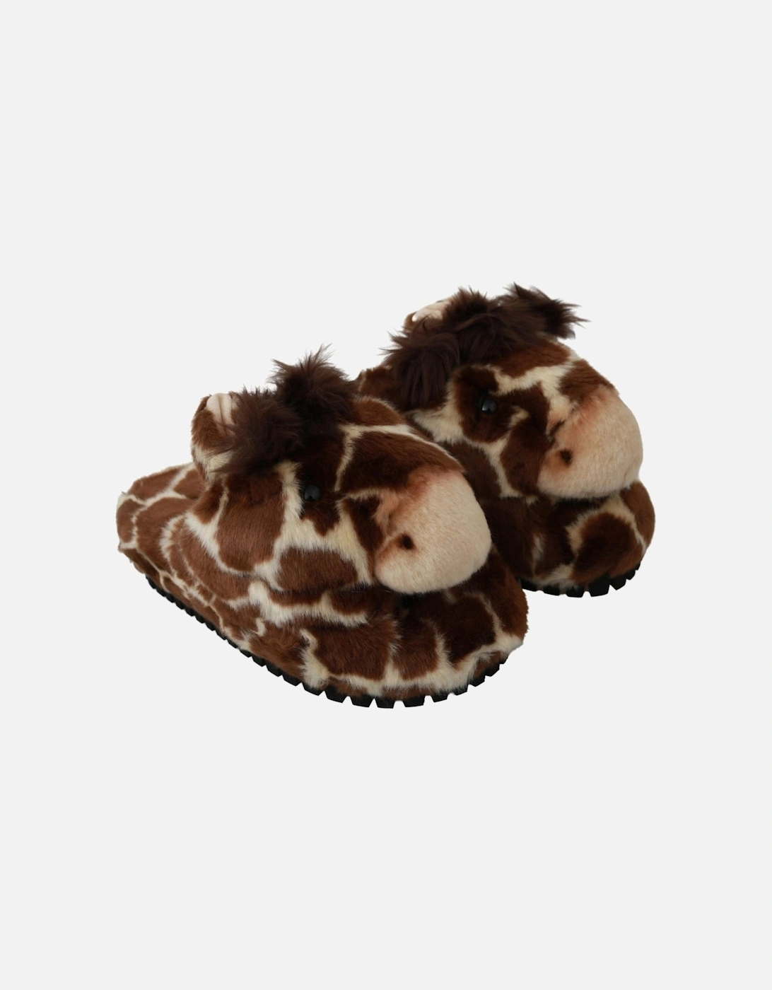 Giraffe Print Slippers Brown Women Flats