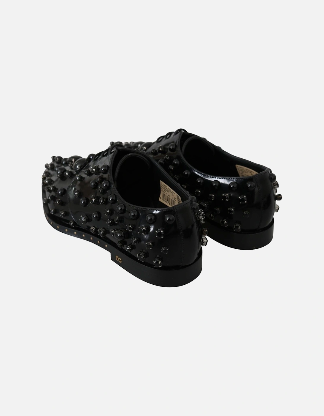 Patent Leather Loafers Embellished Style Women - Black Flats