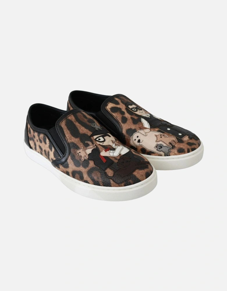 Leopard Print Slip On Sneakers Women - Brown Flats