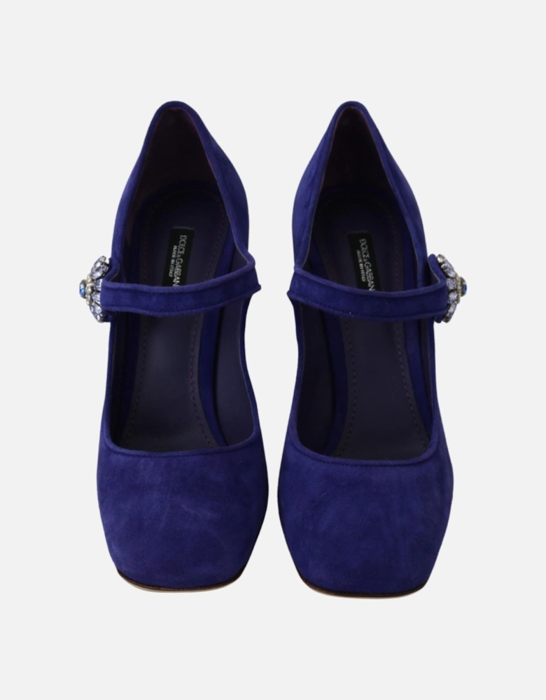 Dolce Gabbana Mary Jane Pumps Suede Heels Women - Purple