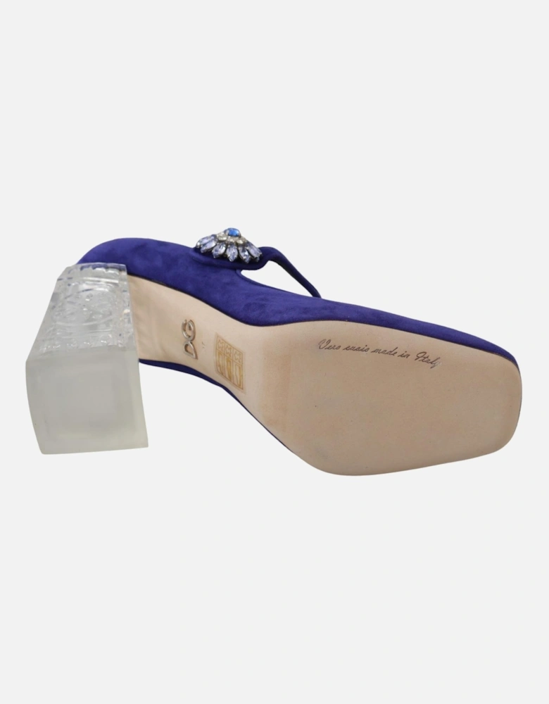 Dolce Gabbana Mary Jane Pumps Suede Heels Women - Purple