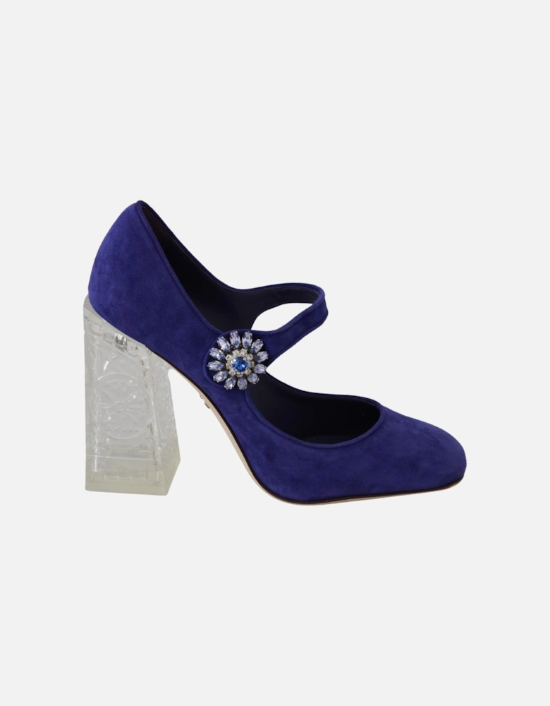 Dolce Gabbana Mary Jane Pumps Suede Heels Women - Purple