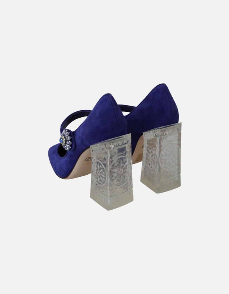 Dolce Gabbana Mary Jane Pumps Suede Heels Women - Purple