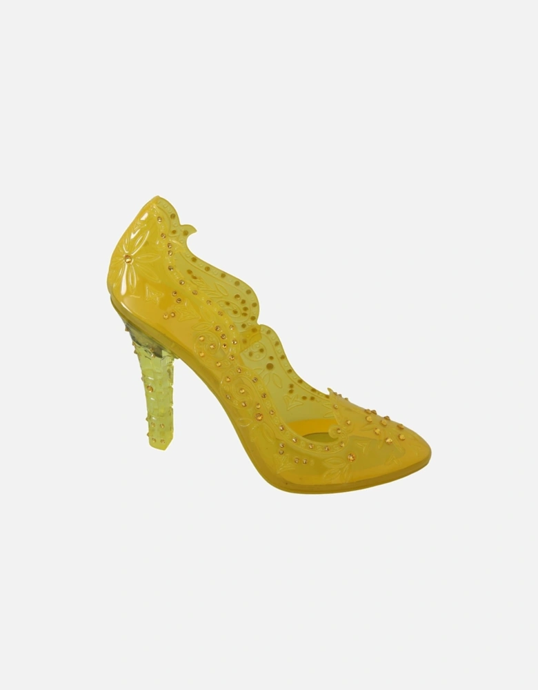 CrystalEmbellished Jelly Pumps High Heel Women - Yellow