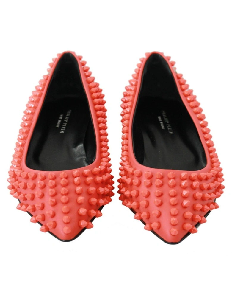 Studded Ballerinas Flats Red Women - Orange