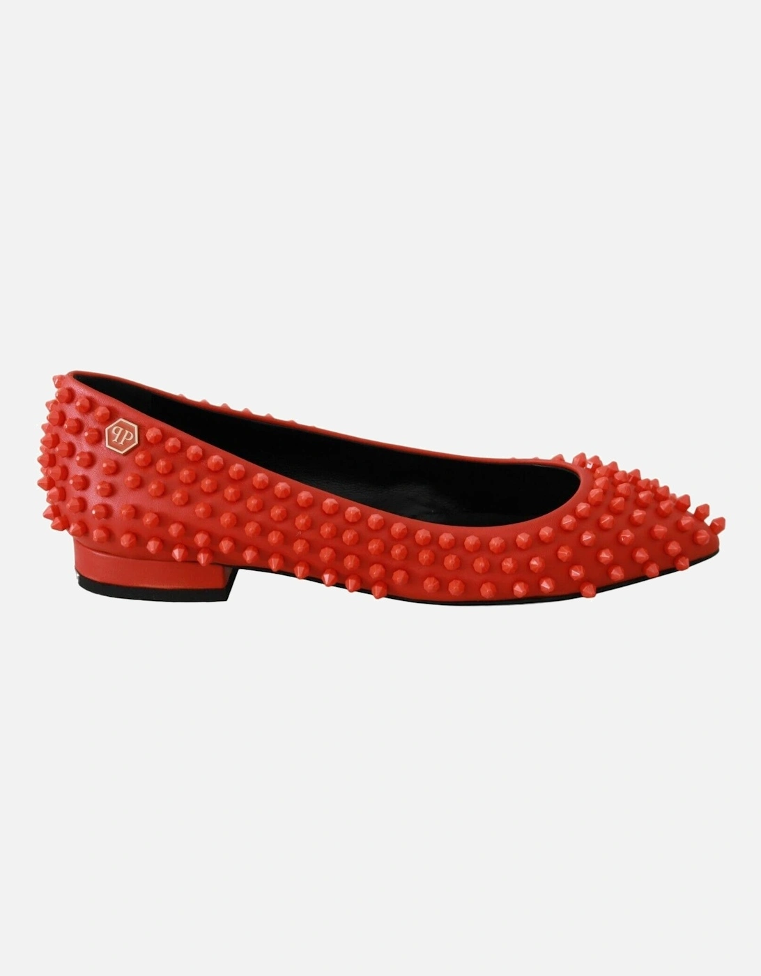 Studded Ballerinas Flats Red Women - Orange, 7 of 6