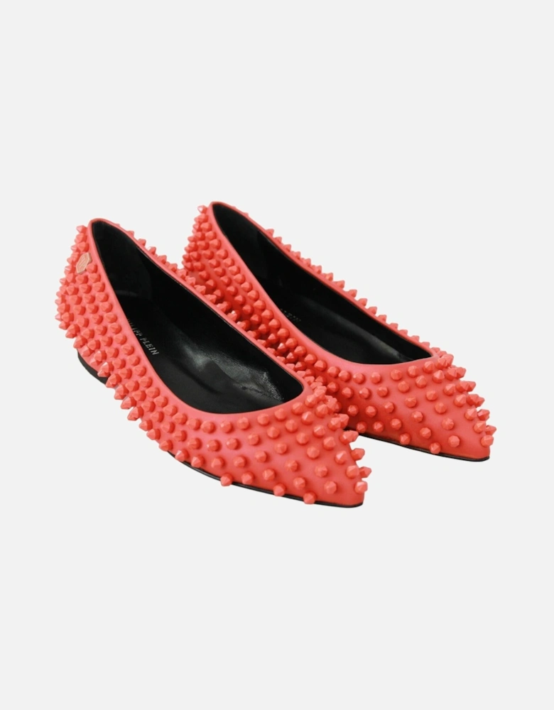 Studded Ballerinas Flats Red Women - Orange