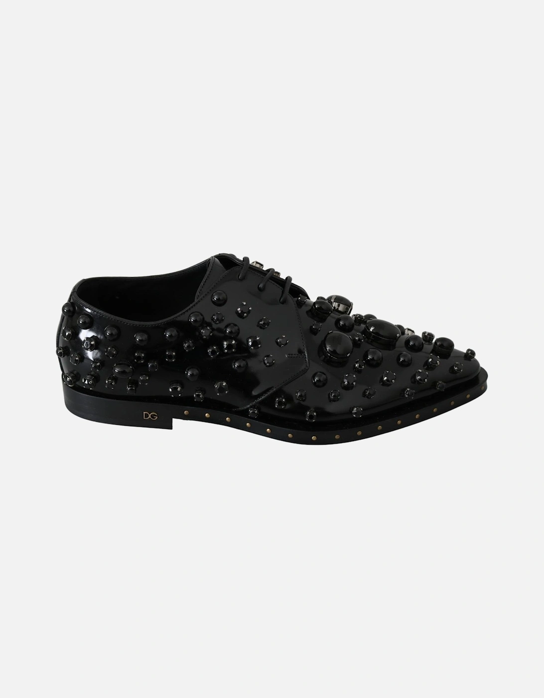 Embellished Patent Leather Loafers Black Crystal Women Flats, 7 of 6