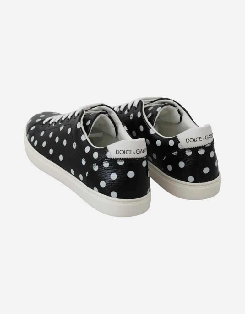 Dolce Gabbana Polka Dot Sneakers LowTop LaceUp Women - Black