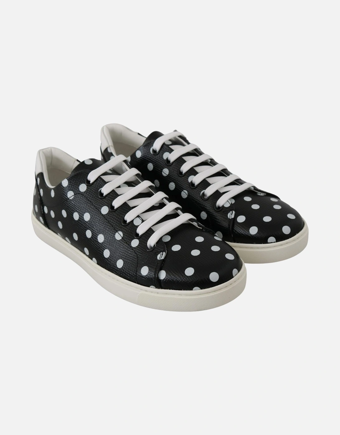 Dolce Gabbana Polka Dot Sneakers LowTop LaceUp Women - Black