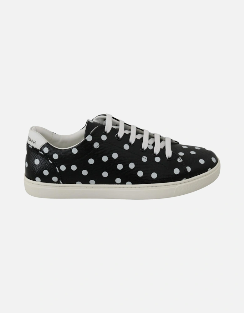 Dolce Gabbana Polka Dot Sneakers LowTop LaceUp Women - Black