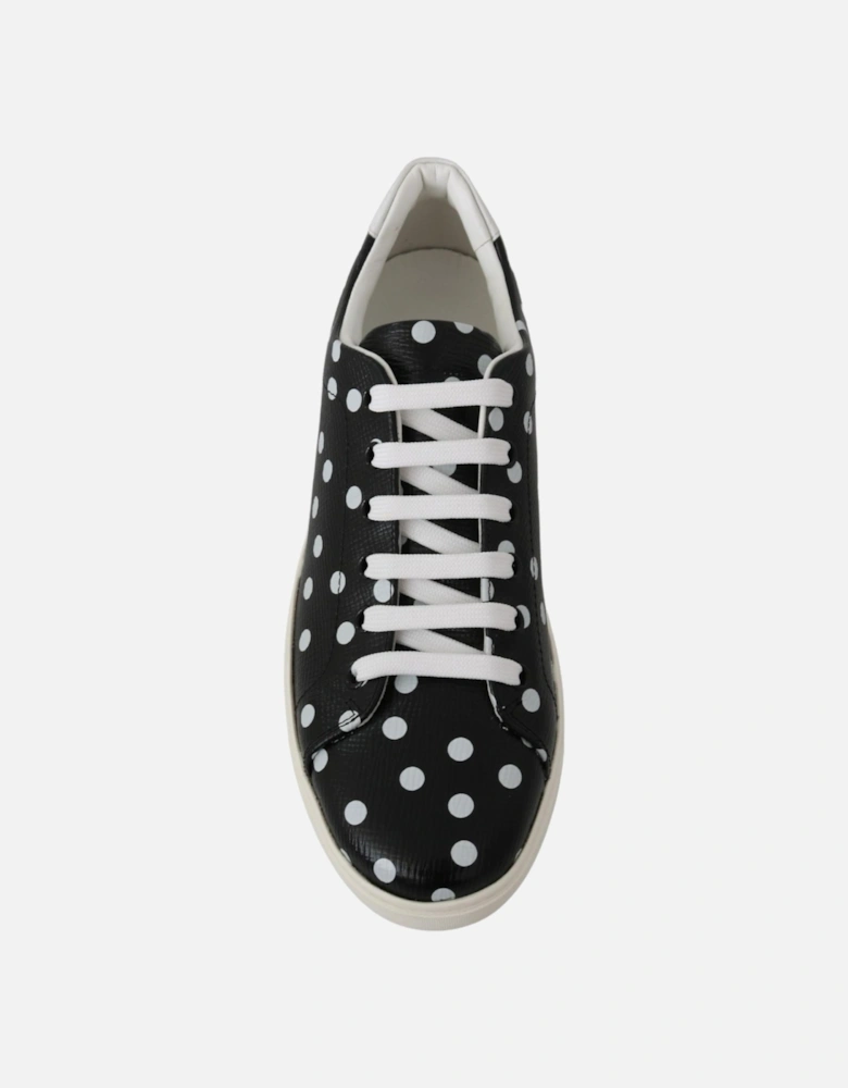 Dolce Gabbana Polka Dot Sneakers LowTop LaceUp Women - Black