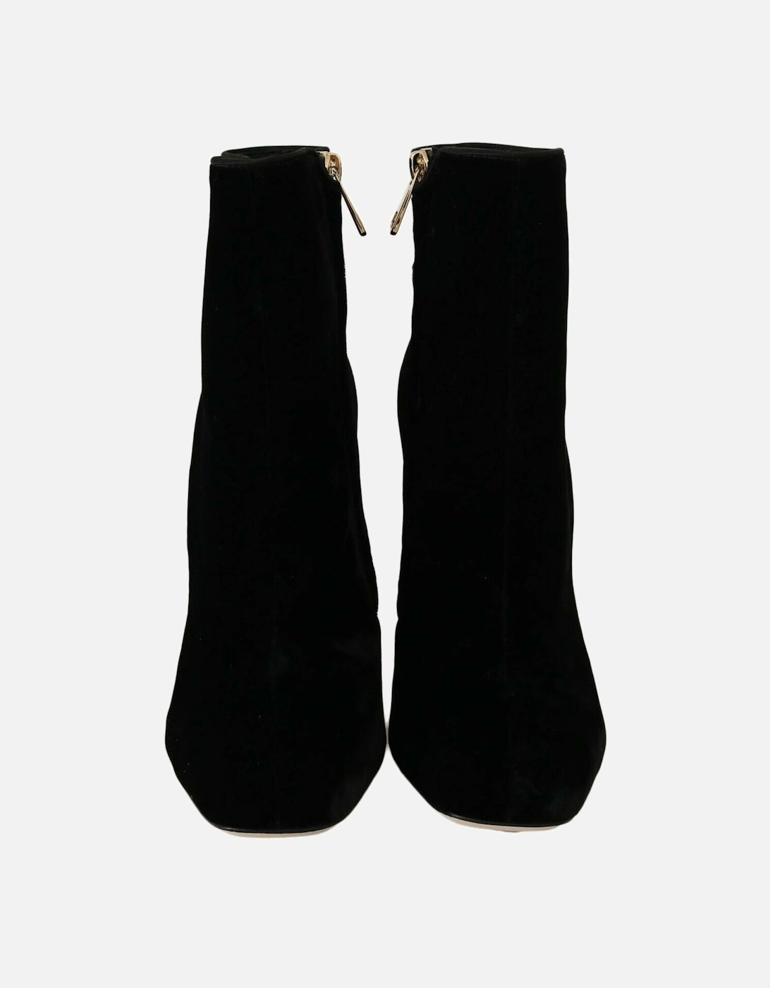 Velvet Ankle Boots Embellished Block Heel Women - Black