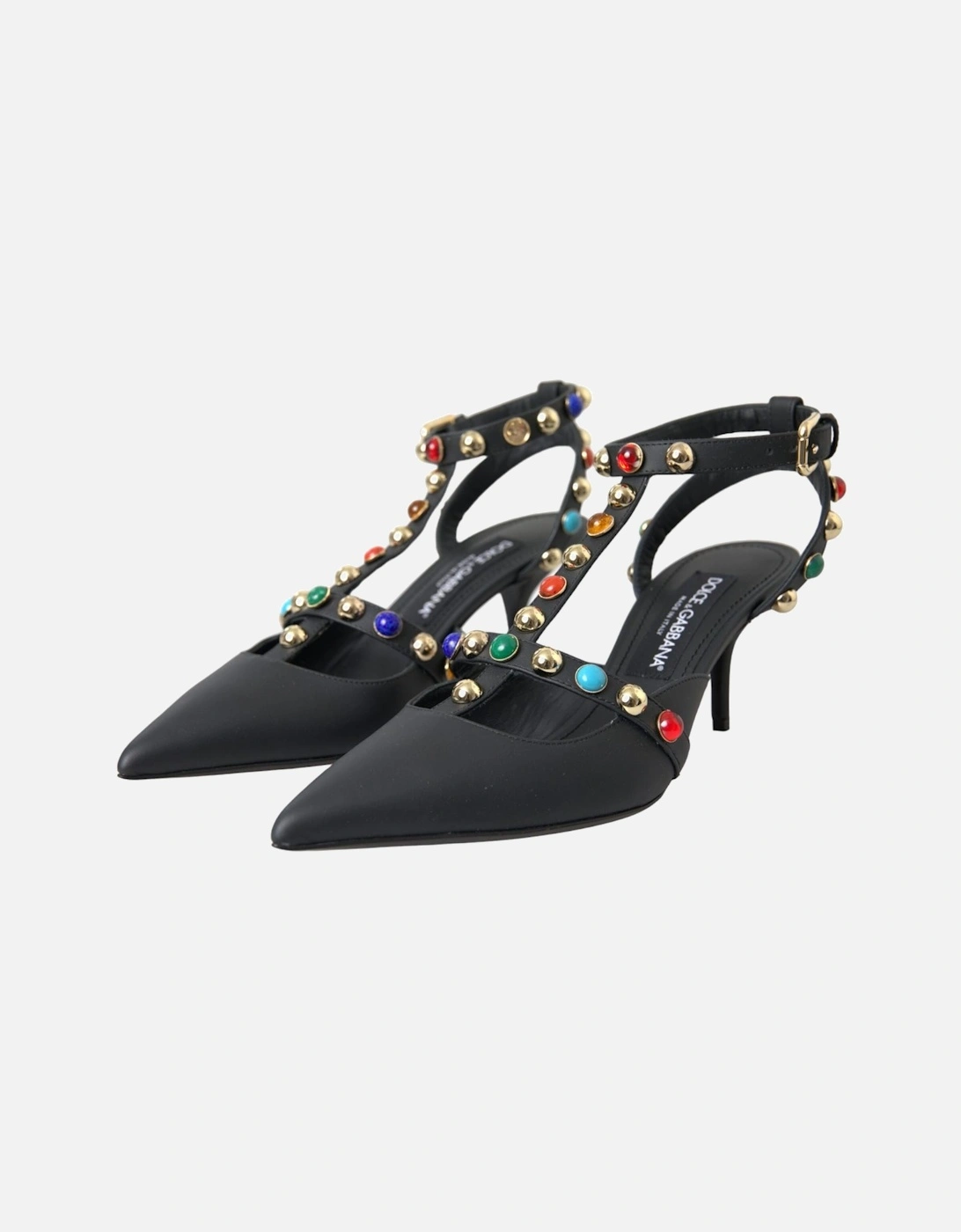 Ankle Strap Heels Sandals with Embellishment Women - Black