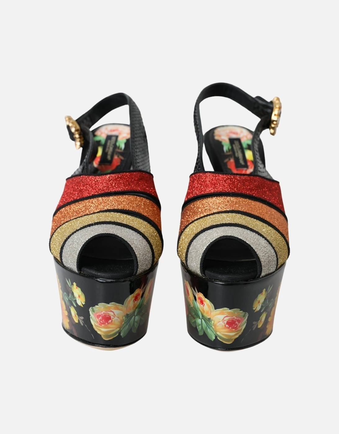 Floral Embellished Slingback Heel Sandals Women - Multicolor Platform