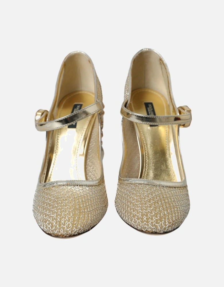 Embellished Mary Jane Pumps Women - Gold