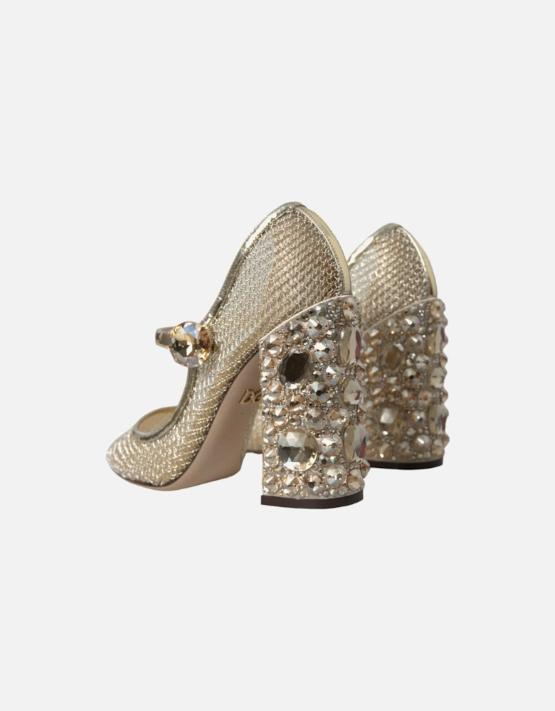 Embellished Mary Jane Pumps Women - Gold