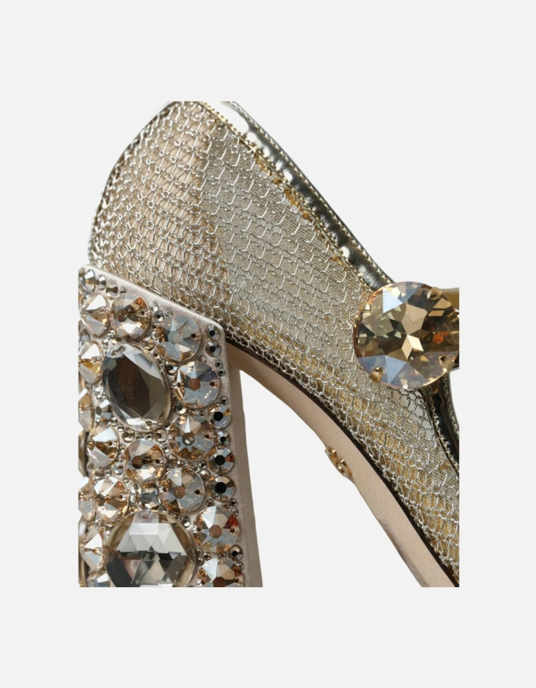 Embellished Mary Jane Pumps Women - Gold