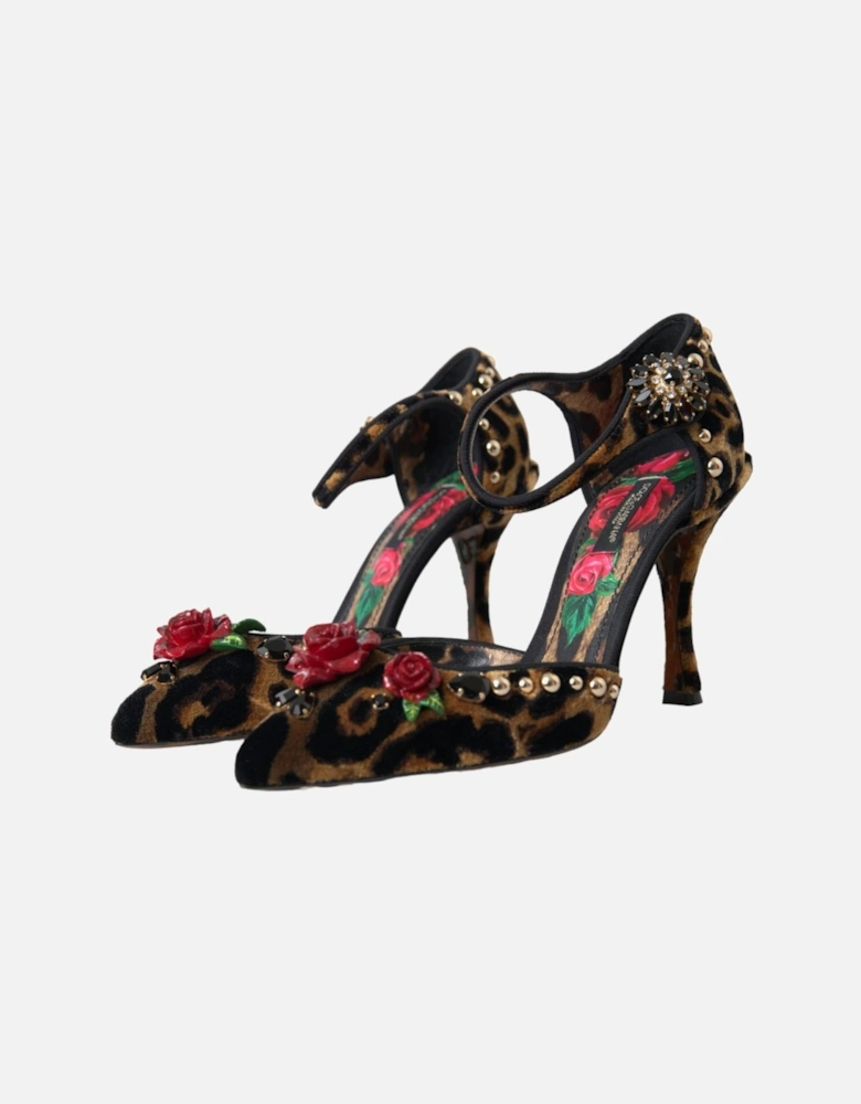 Floral Embellished Mary Jane Pumps Women - Brown