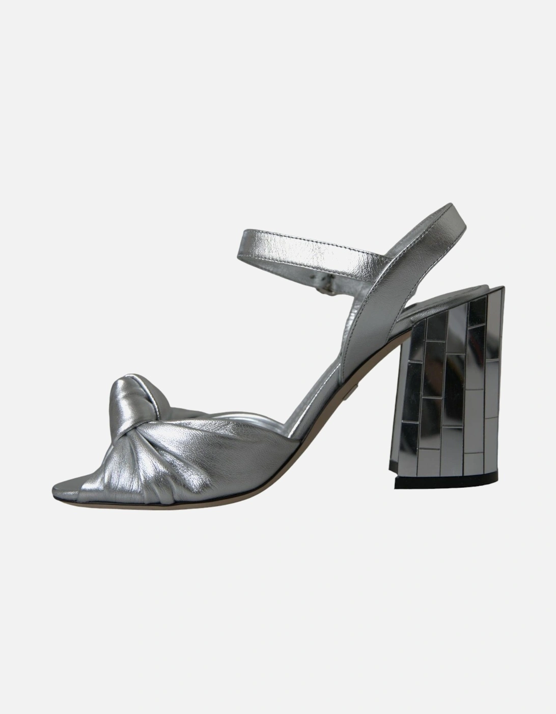 Ankle Strap Heels Sandals with Embellishments Women - Silver