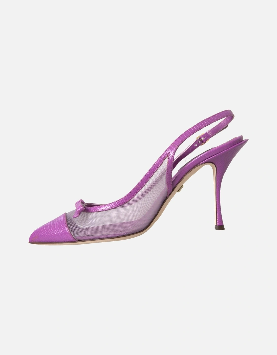 Mesh Slingback Heels with Buckle Closure Women - Purple Sandals