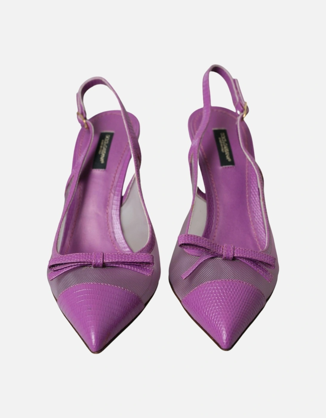 Mesh Slingback Heels with Buckle Closure Women - Purple Sandals