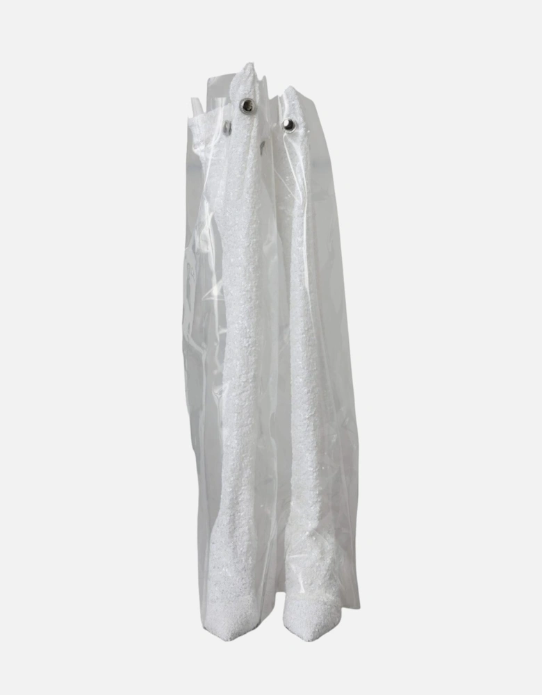 Sequin Knee High Boots Women - White