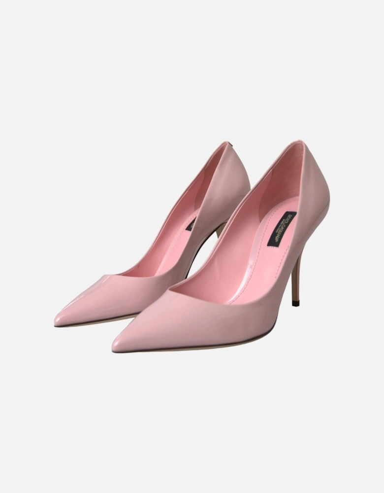 Patent Leather Stiletto Pumps with Logo Details Women - Pink