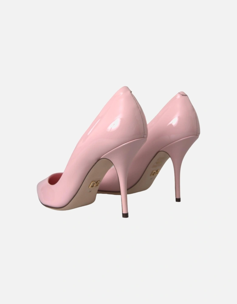 Patent Leather Stiletto Pumps with Logo Details Women - Pink