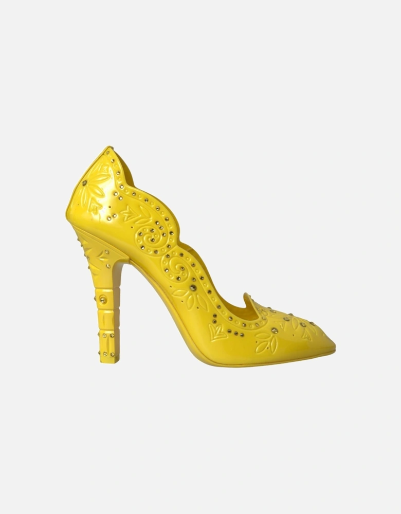 Crystal PVC Pumps with Rubber Sole Women - Yellow