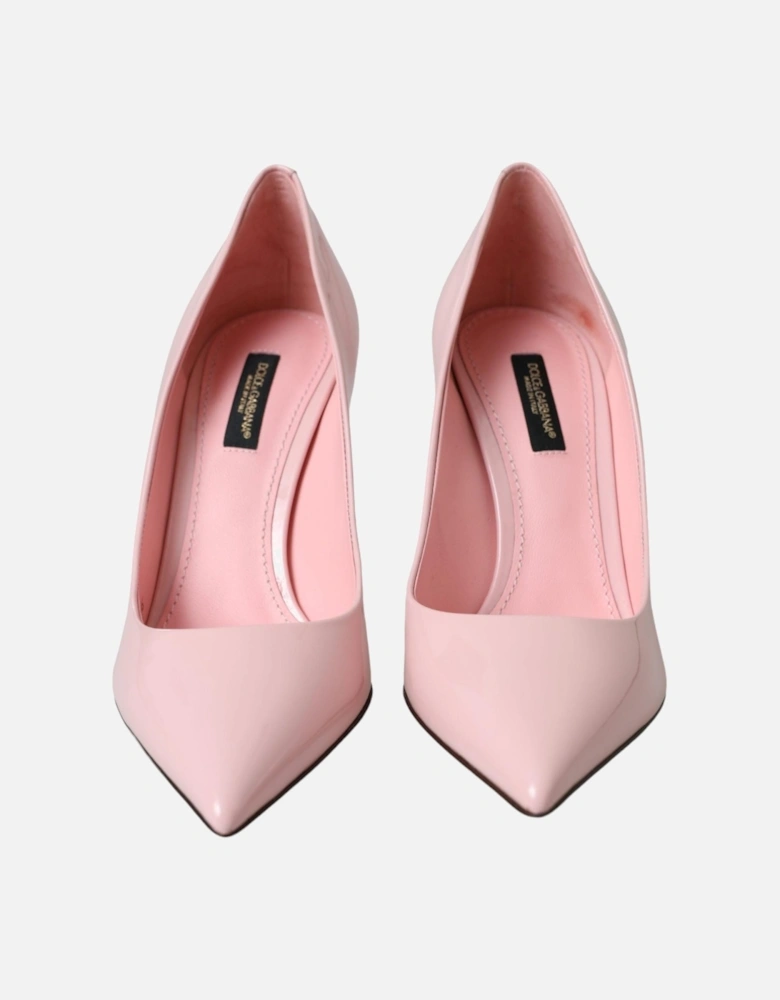 Patent Leather Stiletto Pumps with Logo Details Women - Pink