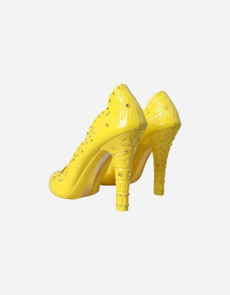 Crystal PVC Pumps with Rubber Sole Women - Yellow