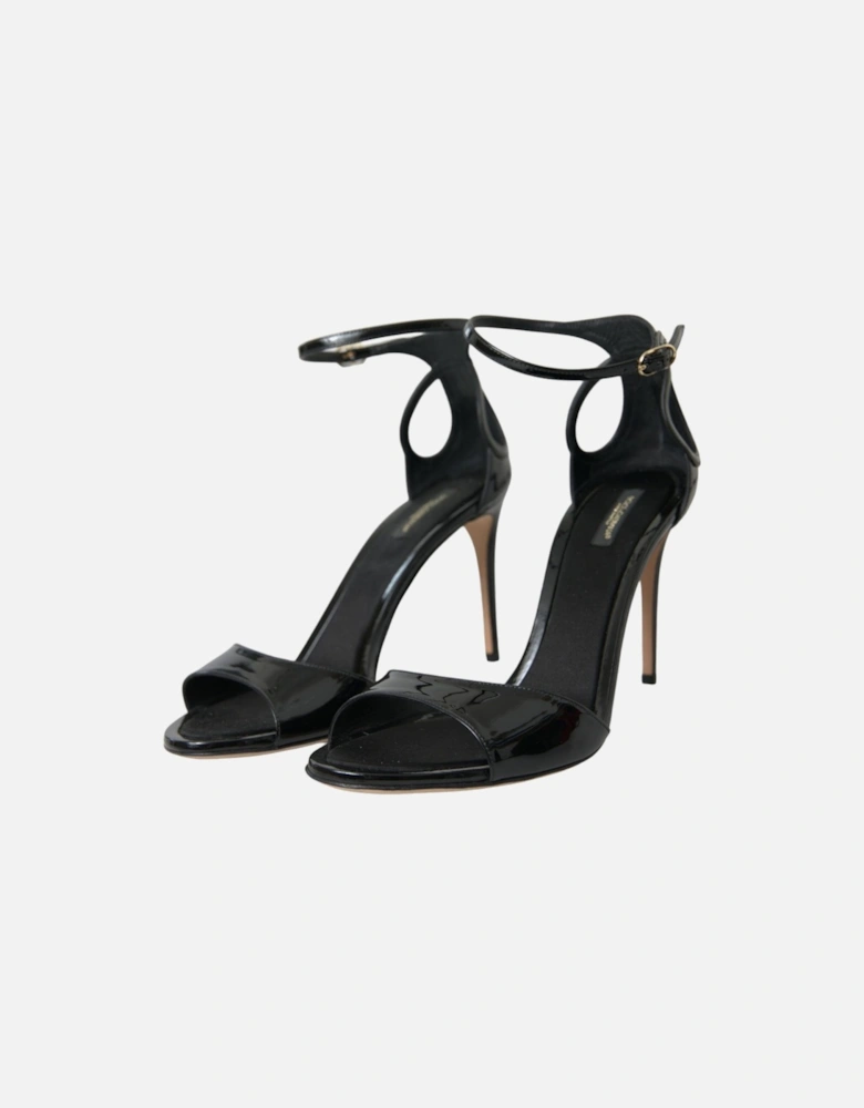 Ankle Strap Heels Sandals with Buckle Closure Women - Black