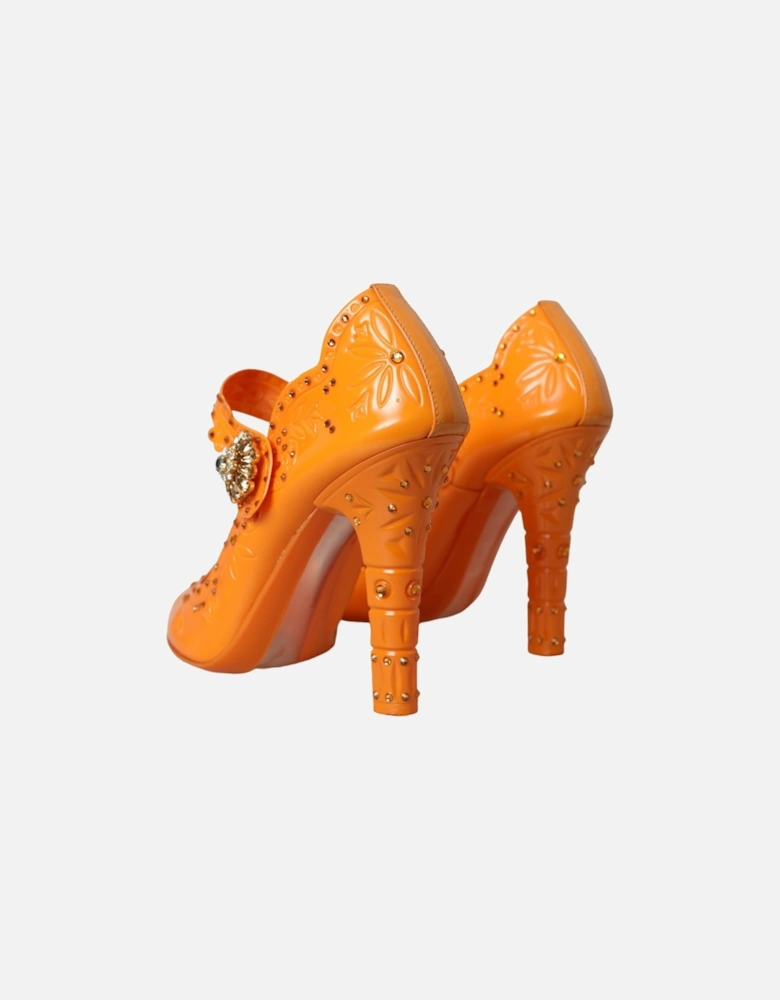 Multicolor Crystal Pumps with Rubber Sole Women - Orange