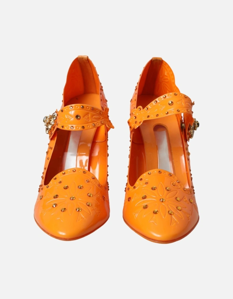 Multicolor Crystal Pumps with Rubber Sole Women - Orange