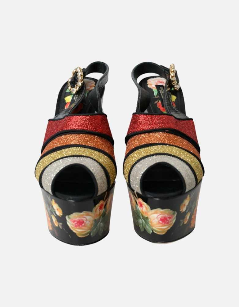 Floral Embellished Slingback Heel Sandals Women - Multicolor