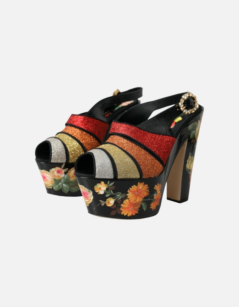 Floral Embellished Slingback Heel Sandals Women - Multicolor