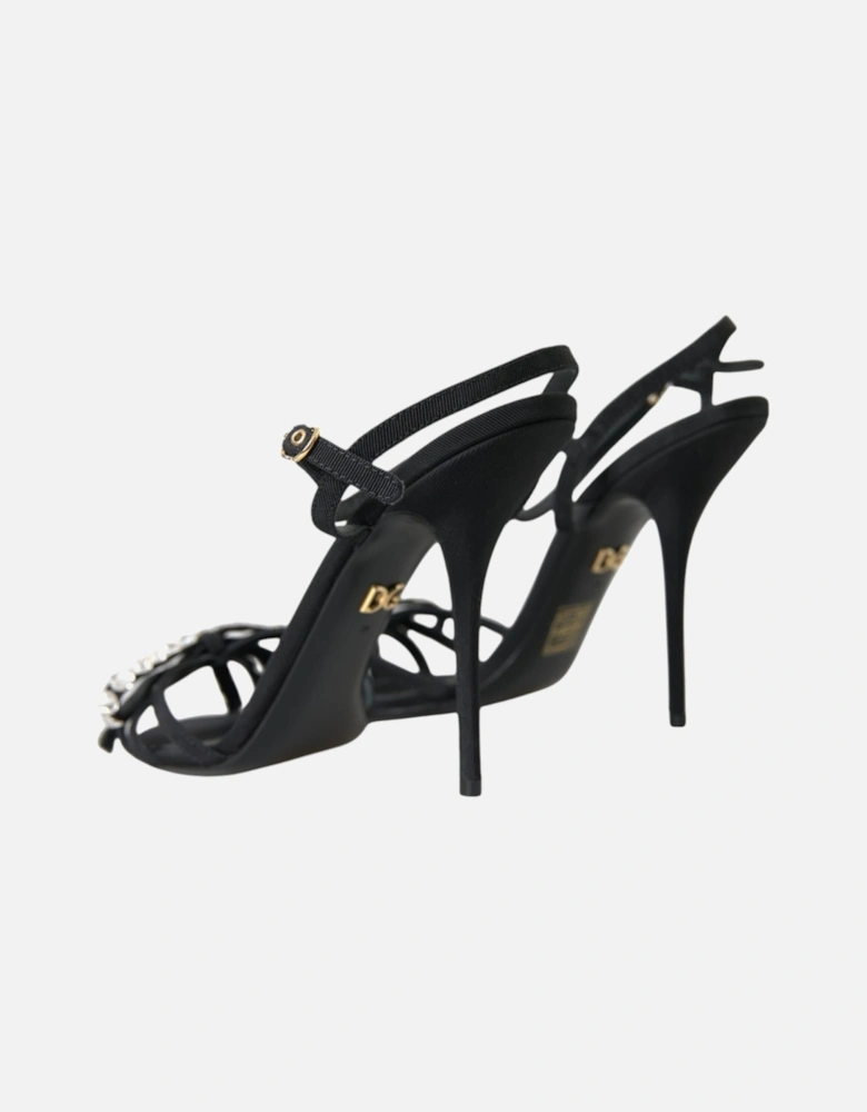 Embellished Ankle Strap Heel Sandals Women - Black